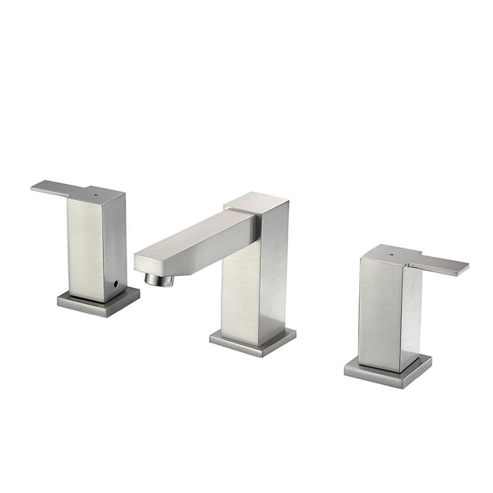 Hybrid Alloy Metal Widespread Double Handles Bath Bathroom Sink Faucet / Water Tap
