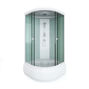 Walk In Corner Bathroom Shower Cabin with Glass Sliding Doors Massage Jets Radio Ventilation Fan Lighting