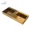 Hotel luxury design gold brushed SS304 bathroom sink hand wash basin outdoor sink