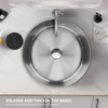 Modern Stainless Steel Bathroom Sink Above Counter Vessel Basin PVD Nano Coating 15.8" Round Sink With Drain