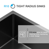25 Inch Stainless Steel Nano Black Topmount Dual Mount Handmade Kitchen Sink