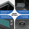 25x22 Black Stainless Steel Drop In Kitchen Workstation Sink 16 Gauge Single Bowl Deep Kitchen Sink with Cutting Board