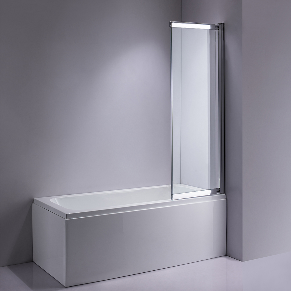 China Factory Chrome Clear Glass Flat Sliding Folding Bathtub Sliding Shower Door Shower Screen Panel