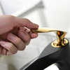 Aquacubic Brass Body Single Handle Gold Bathroom Washroom Bathroom Sink Faucet