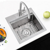 Customized 15 inch 16 Gauge Stainless Steel Kitchen Bar Sink Handmade Outdoor Prep Sink with Dish Grid & Drain