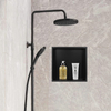 Factory Wholesales Matte Black Shower Niche Bathroom Wall Mounted Niche Shampoo Shelf