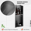 Professional Manufacturer Modern gunmetal gray Wall Hung 2-cell Metal Shelf with stainless steel embedded niche