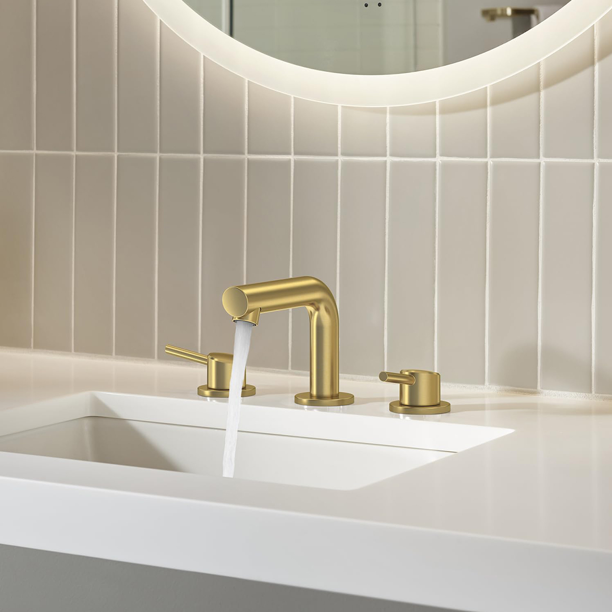 Low-arc 2-Handle Brass Vanity RV Bath Sink Faucet with 3-Hole 