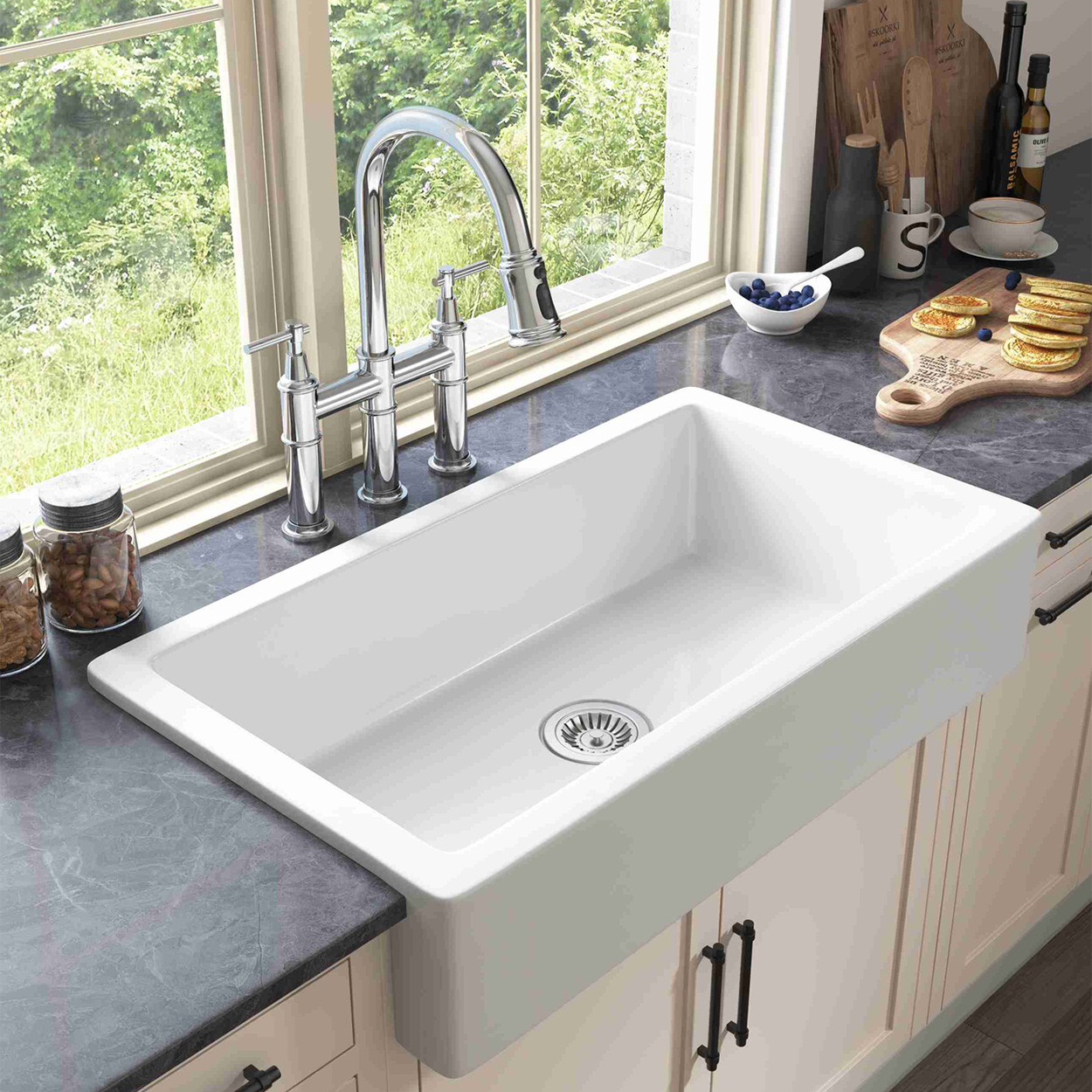 8 Inch kitchen Excellent Solid Easy Install Bridge Faucet