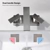 Home Brushed Nickel surface Two-Handle Centerset SUS304 Bathroom Faucet with Drain Assembly
