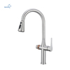 High Quality SS 304 Three-Way 3-in-1 Pull Down Kitchen Sink Mixer Drinking Water Filter Faucet with Water Purification Tap