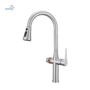 High Quality SS 304 Three-Way 3-in-1 Pull Down Kitchen Sink Mixer Drinking Water Filter Faucet with Water Purification Tap