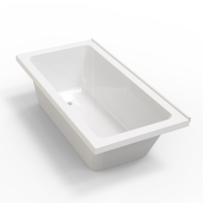 Glossy White Acrylic Contemporary Design Soaking Tub Freestanding Bathtub AB1677