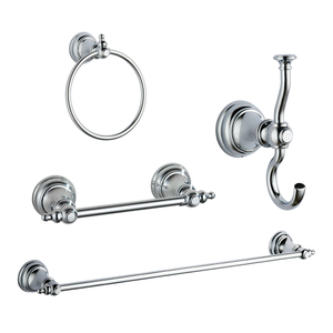 European Design Bathroom Accessories Plate Zinc Alloy chrome 4 pcs Bathroom Hardware accessories set