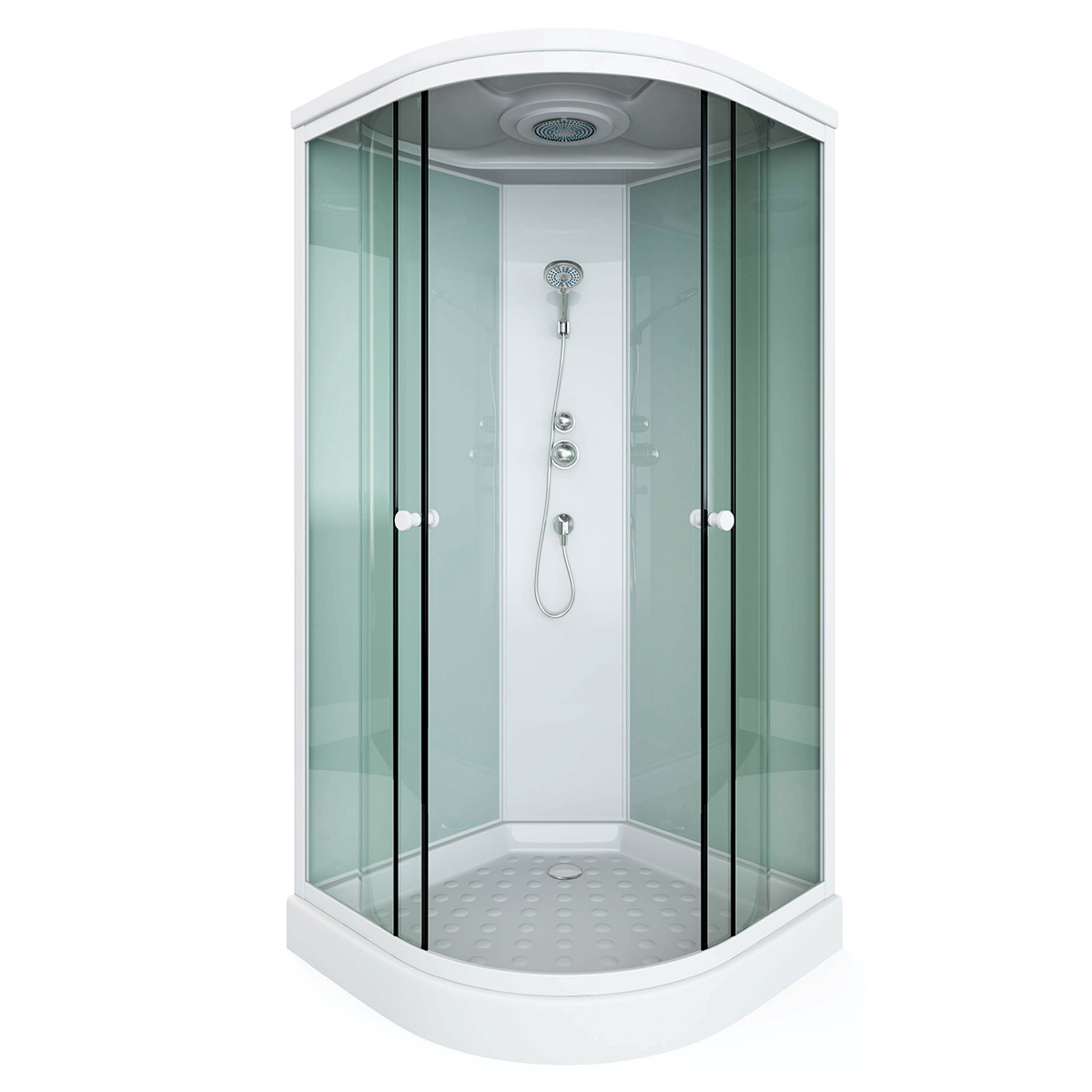 Walk In Corner Shower Room Cabin with Glass Sliding Doors