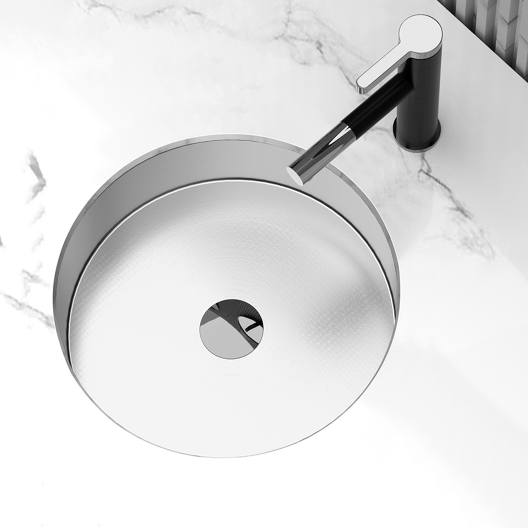 Wholesale Commercial Hand Wash Laundry Hotel Undermount Decorated Stainless Steel Round Hotel Bathroom Sink