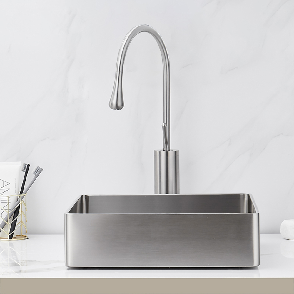 Wholesale Top Quality Square Shape Bathroom Furniture Art Basin Ware Stainless Steel Kitchen Sink