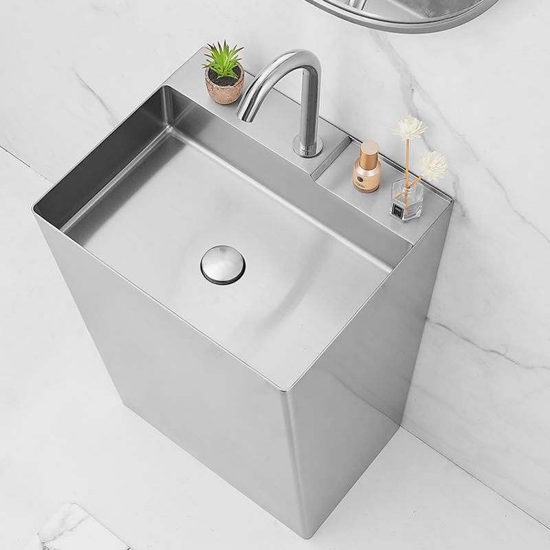 Commercial 304 Stainless Steel Washing Decorative Designer Factory Price Bathroom Sink Bowls Pedestal Sinks