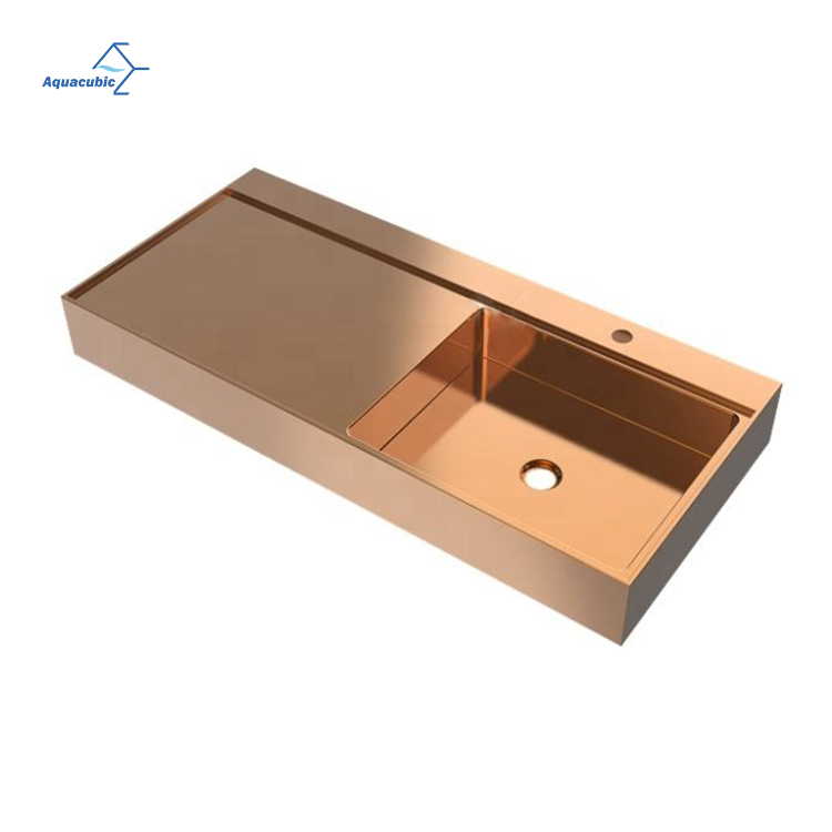 Hotel luxury design gold brushed SS304 bathroom sink hand wash basin outdoor sink