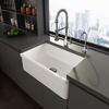 Unique Design 30 x 20 Inch Farmhouse Single Bowl Rectangular Reversible Fireclay Ceramic Kitchen Sink with Strainer & Protective Bottom Grid