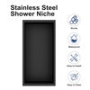 Bathroom Accessories Hotel Wall Mounted Shower Shelves Wall Niche Stainless Steel Soap Shampoo Storage Cabinet Display Niche