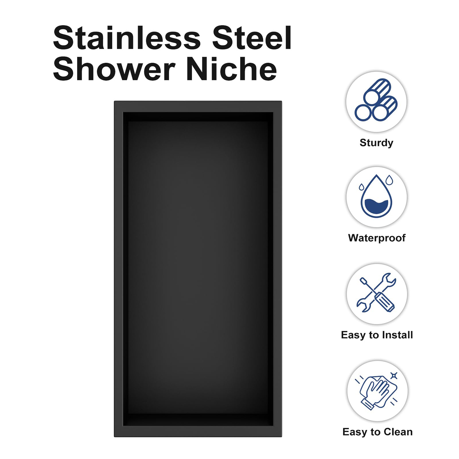 Bathroom Accessories Hotel Wall Mounted Shower Shelves Wall Niche Stainless Steel Soap Shampoo Storage Cabinet Display Niche