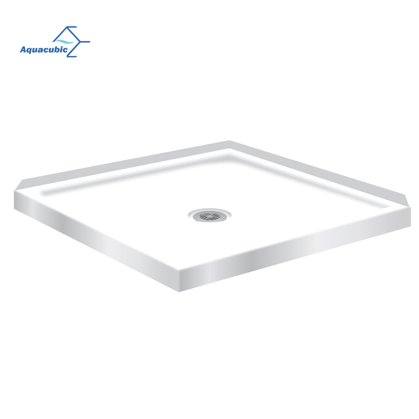 Acrylic Shower Base 47.24 x 35.43 x 2.56 Inch Shower Tray Acrylic Center Drain Threshold Shower Floor Pan