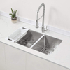33 Inch 18 Gauge 304 Stainless Steel Handcrafted Dual Basin Undermount Kitchen Sink
