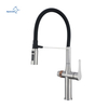 3 in 1 Kitchen Sink Faucet with Pull Out Sprayer, 3 Way Kitchen Faucet, Cold and Hot Water Mixer, Drinking Water Faucet, Magnetic Docking
