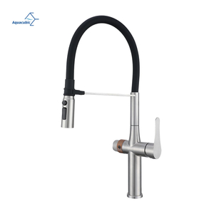 3 in 1 Kitchen Sink Faucet with Pull Out Sprayer, 3 Way Kitchen Faucet, Cold and Hot Water Mixer, Drinking Water Faucet, Magnetic Docking