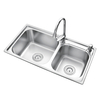 760 x 420 x 190 mm Double Bowl Stainless Steel Pressed / Drawn Kitchen Sink