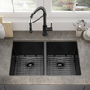 Black Hidden Concealed Bar Sink 304 Stainless Steel Handmade kitchen Sink With Intelligent Flip Cover Lifting Faucet