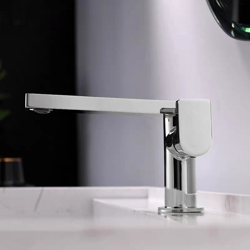 Modern Brass Chrome Bathroom Mixer Tap Deck Mount Single Handle Basin Faucet