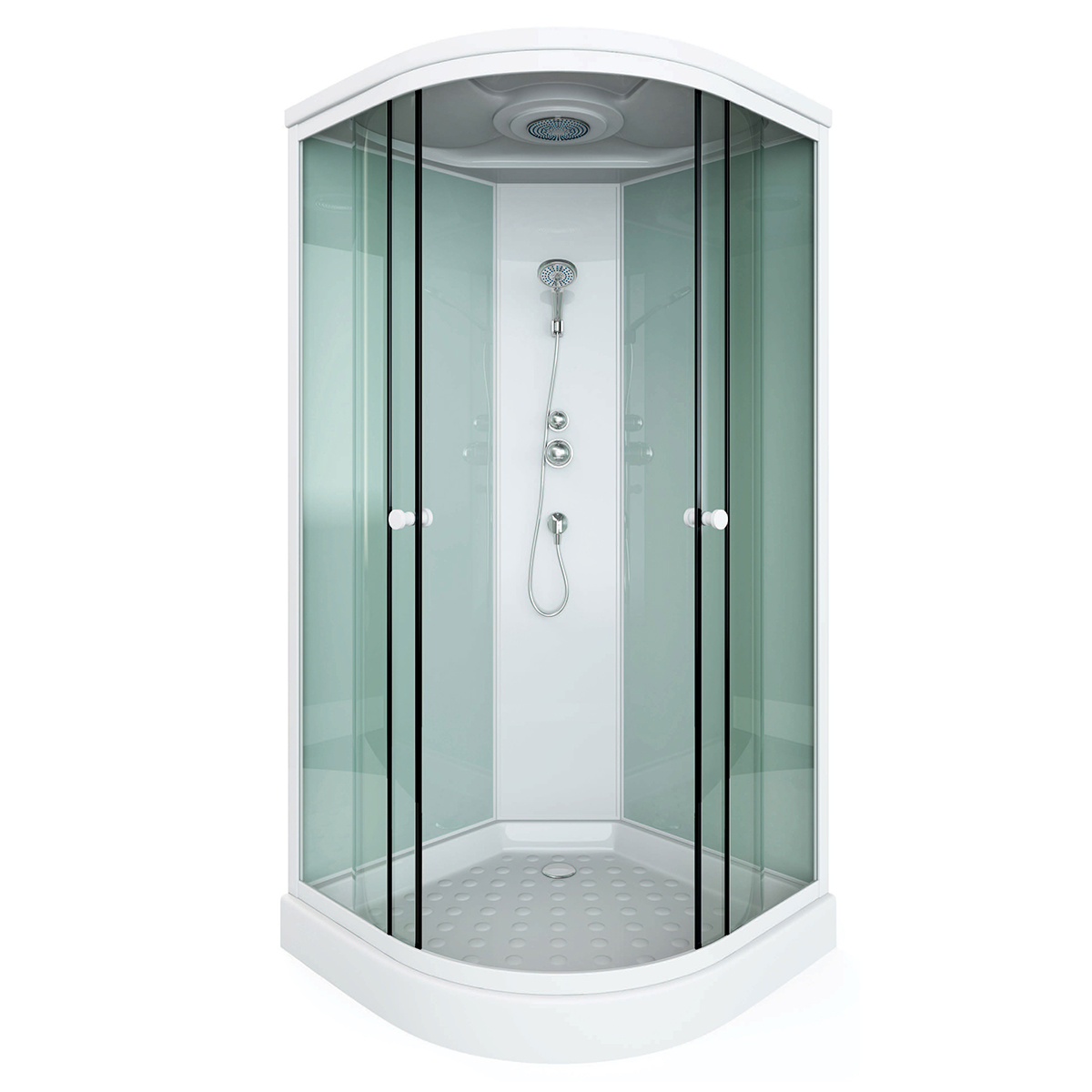 Walk In Corner Shower Room Cabin with Glass Sliding Doors