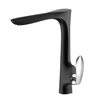 Modern Matte Black Kitchen Faucet with Shiny Handle