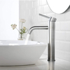 Aquacubic Tall Single Handle Stainless Steel Vessel Sink Bathroom Faucet Lavatory Mixer Tap with Pop-Up Drain