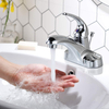 Single Handle Commercial Bathroom Faucet Chrome Lead-Free 4 Inch Centerset Bathroom Basin Sink Faucets