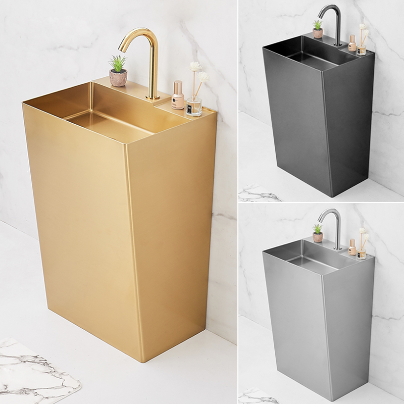 Commercial 304 Stainless Steel Washing Decorative Designer Factory Price Bathroom Sink Bowls Pedestal Sinks