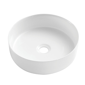 Wholesale simple style white round bathroom ceramic above counter top art basin wash hand sink for home