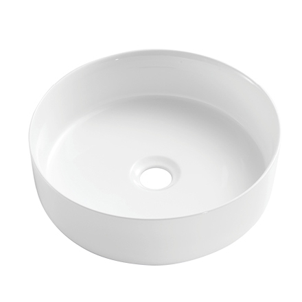 Topmount Round White Porcelain Ceramic Bathroom Basin