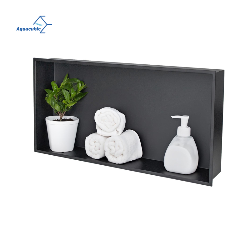 Customized Manufacturer 304 Stainless Steel Single And Double Black Bathroom Shower Niche