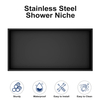 Customized Manufacturer 304 Stainless Steel Single And Double Black Bathroom Shower Niche