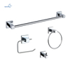 4 Pieces Bathroom Hardware Accessories Set, Towel Bar, Towel Ring, Toilet Paper Holder, Bathrobe Rack Wall Mounted