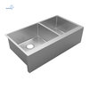 33 Inch 304 Stainless Steel Handmade 60/40 Double Bowl Farmhouse Stainless Steel Sink Supplier