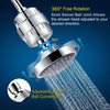 Shower Head and 15 Stage Shower Filter Combo, High Pressure 5 Spray Settings Filtered Showerhead with Water Softener Filter