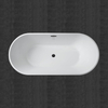 White Contemporary Freestanding Acrylic Soaking Tub – Deep Relaxation Bathtub for Modern Bathrooms
