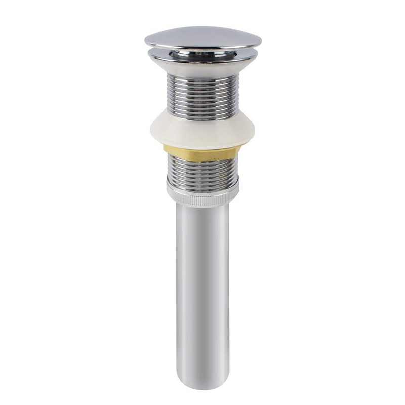 Chrome Finish Solid Brass Bathroom Sink Drain without Overflow