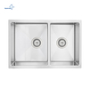 Custom High Grade Stainless Steel Double Sink Bowl Kitchen Sink Handmade Produced in Thailand