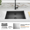 Aquacubic 304 Stainless Steel Handmade Undermount UPC 30*21 inch PVD Gunmetal Black Kitchen Sink