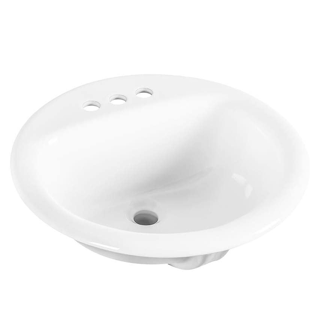Round Countertop Table Top Bathroom Vanity Cabinet semi-embedded Ceramic Wash Basin